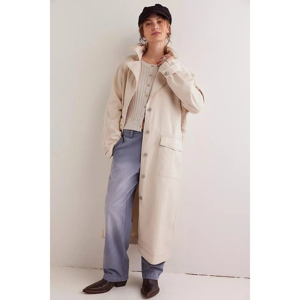 Free People We The Free Perry Military Coat Jacket Top Cotton Cozy XS New 278492